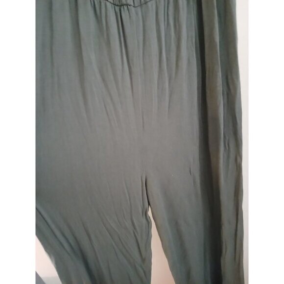 Earthbound Tiered Romper XXL Green Strappy Wide Leg Boho Resprt Minimalist - Picture 3 of 11